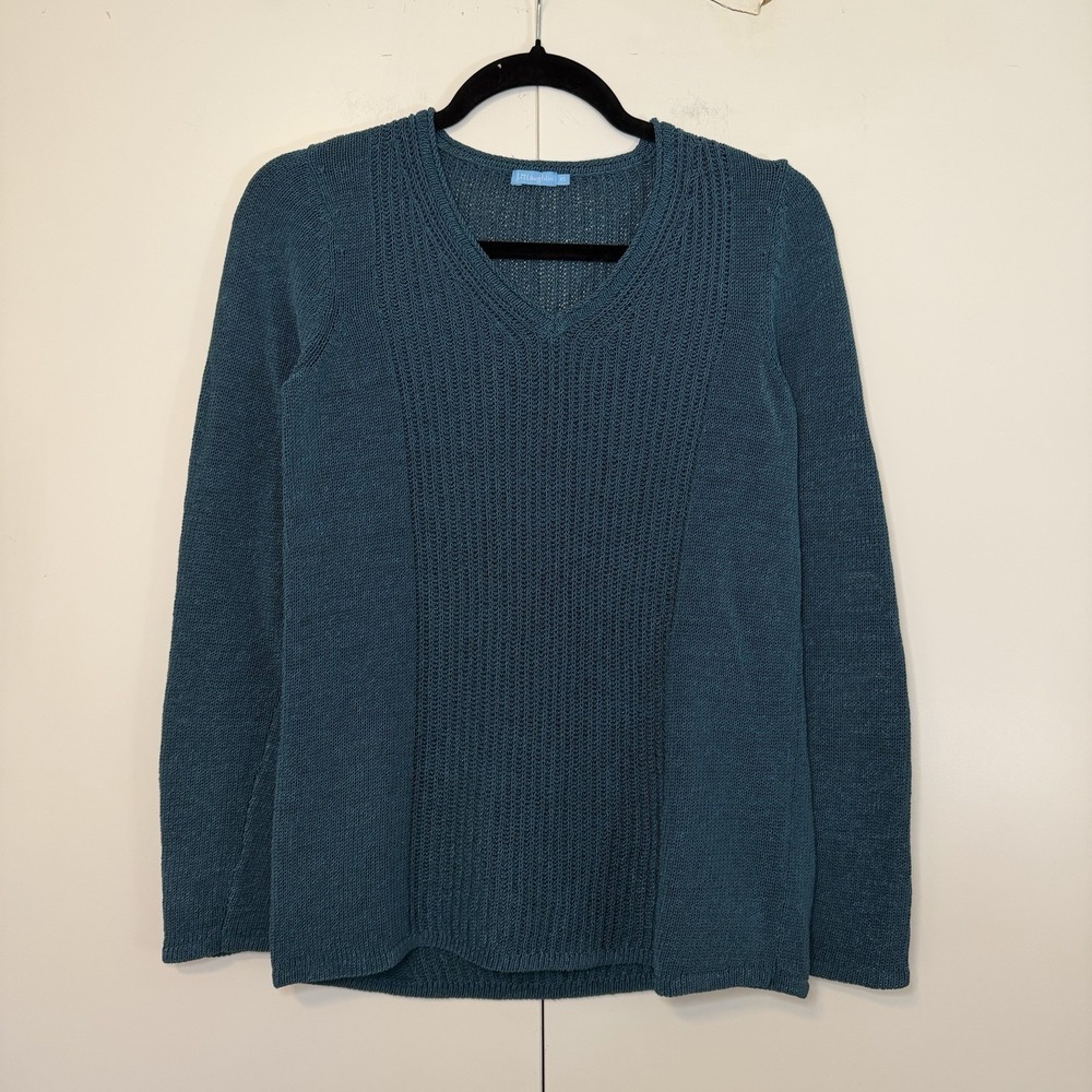 J.‎ Mclaughlin Donovan V Neck Sweater Green/Blue